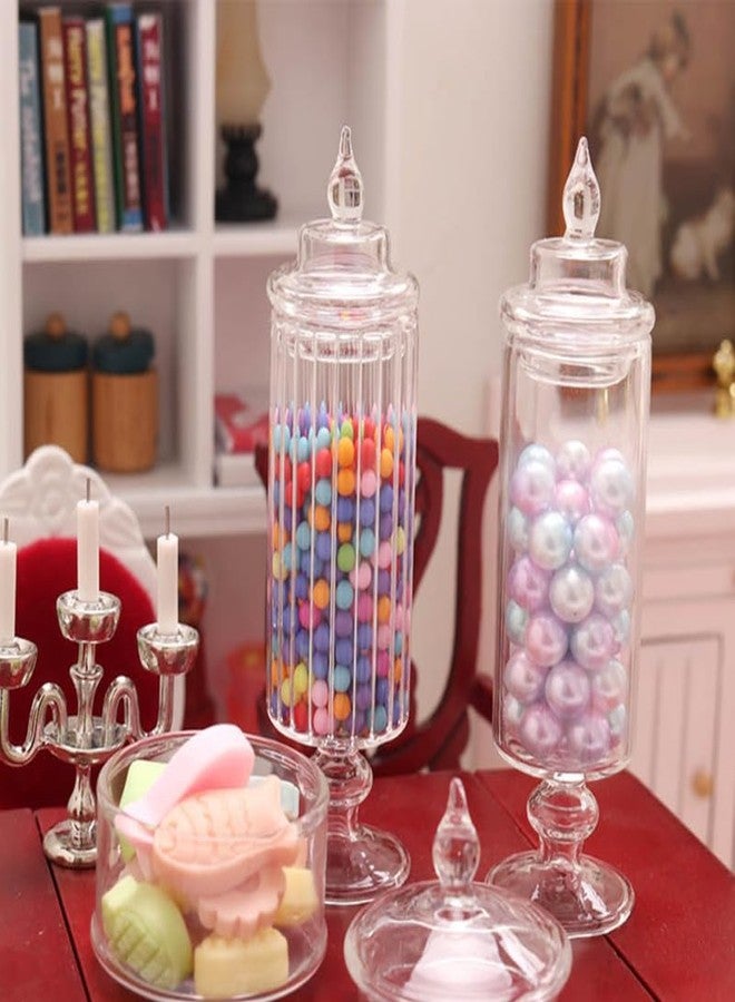 ULDIGI Candy Jar with Lid Transparent Glass Jar for Dollhouse Scale Accessories for Home Decoration and Miniature Display - Image 2